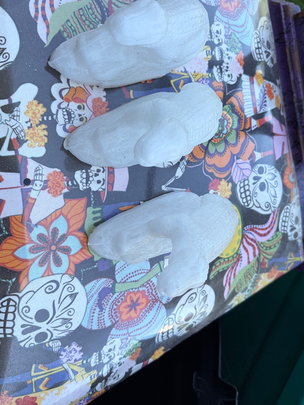 Set of 3 Frosted White Alligator Figurines